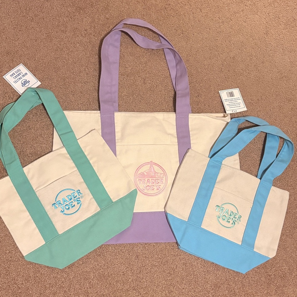 Trader Joe's Pastel Tote Bags